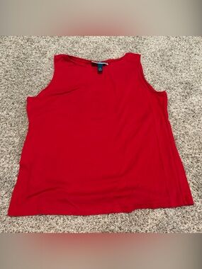 Sleeveless Red Tank Top, 100% Cotton